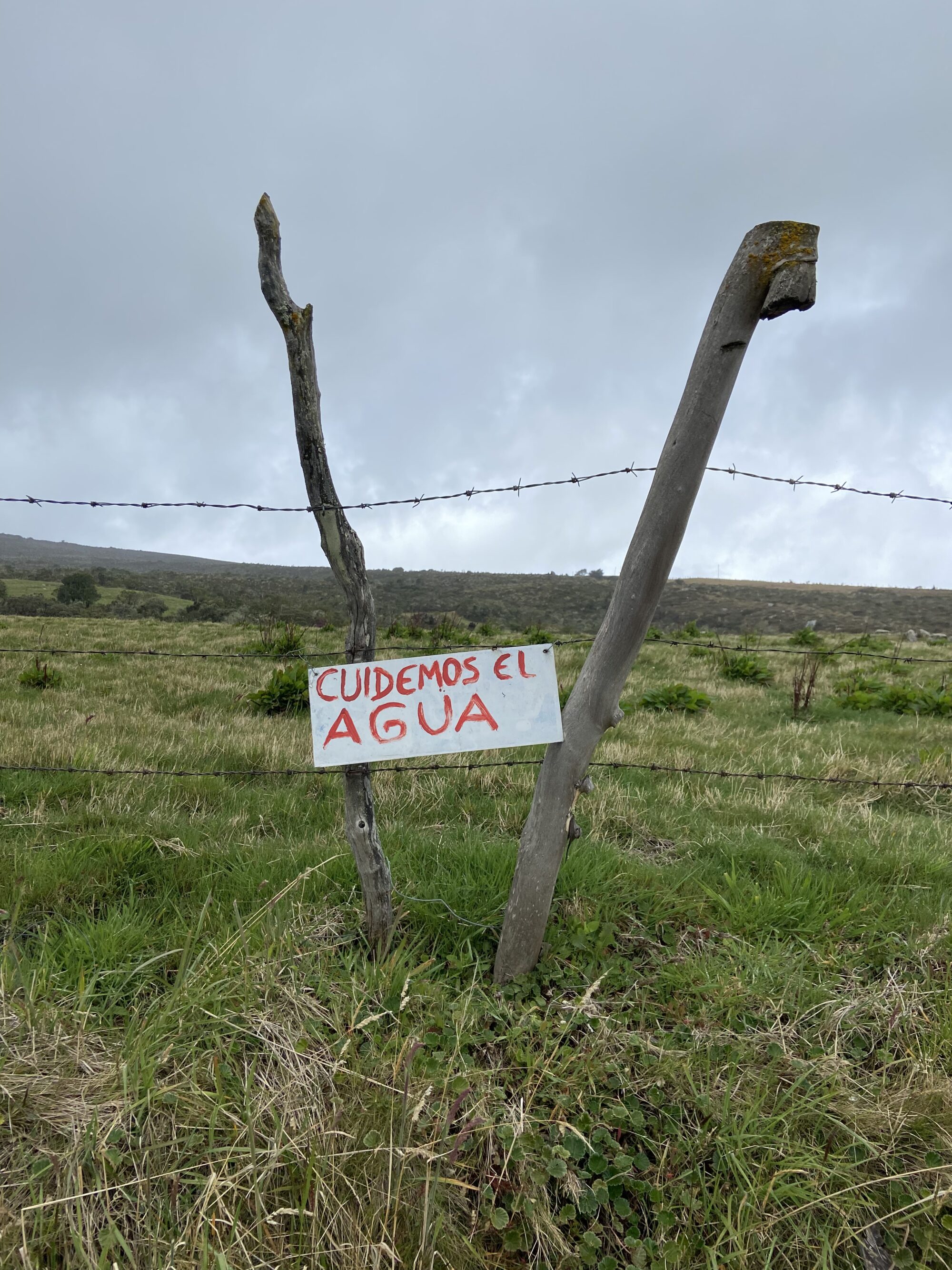 Image of sign saying Cuidemos el agua - let's care for water.