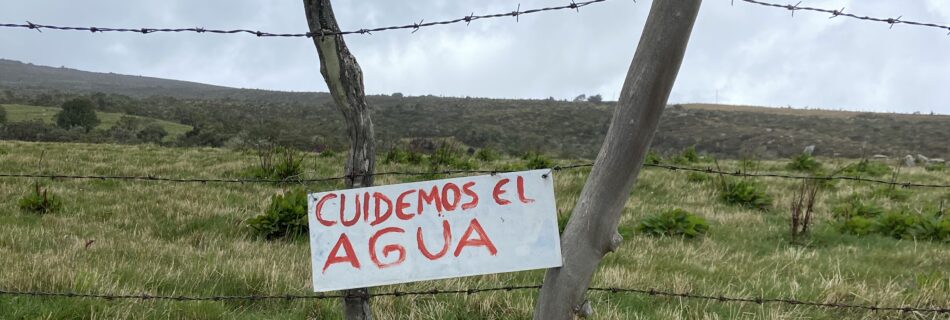 Image of sign saying Cuidemos el agua - let's care for water.